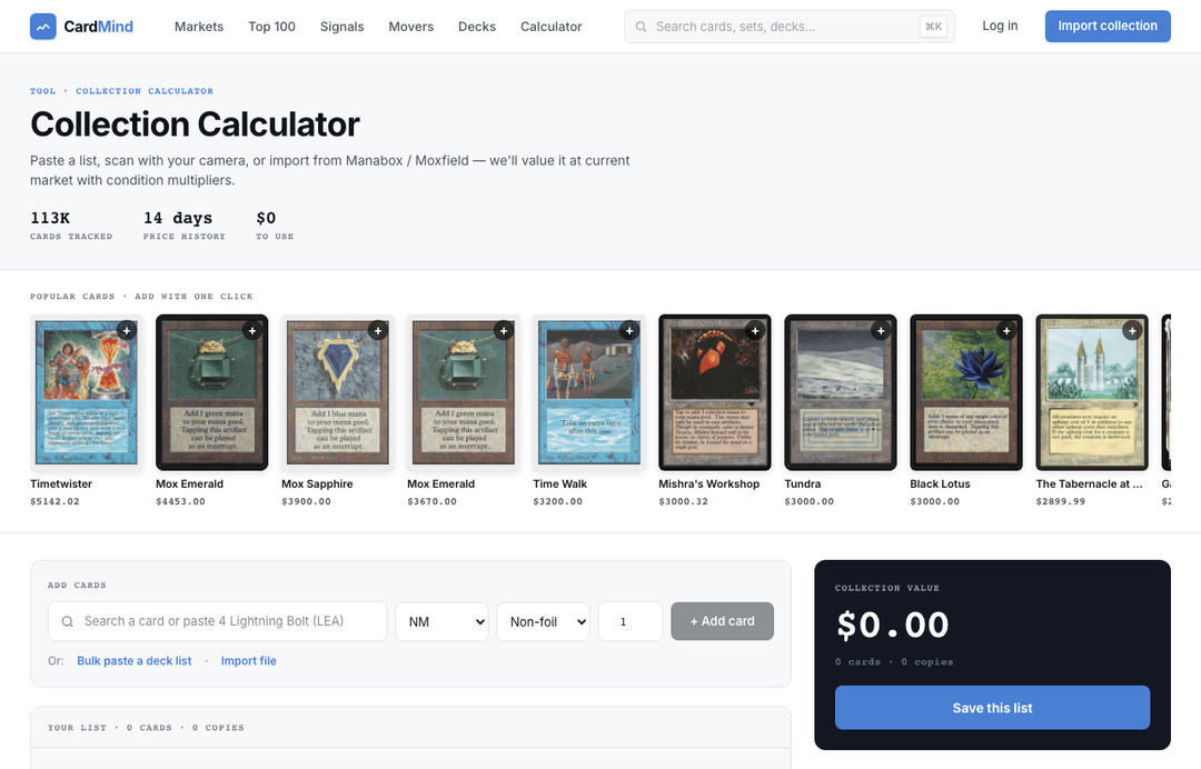 How to Use the Collection Calculator